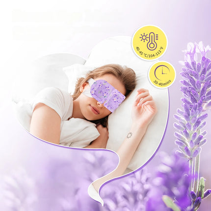 12 Pieces Disposable Steam Eye Mask Lavender Aroma Eye Masking Moisturizing Heat Therapy Pad Sleeping Relaxation Eyes Masking