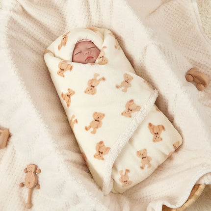 Winter Baby Blanket Swaddle Wrap Flannel Lamb Fleece Warm Quilt for Newborn Bedding Soft Baby Stroller Blanket for Newborn Hot