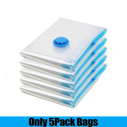 3/5Pcs New Vacuum Storage Bags with Hand Pump for Comforters Clothes Pillow Bedding Blanket Storage Saver 80% More Compression
