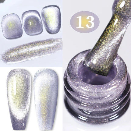 BORN PRETTY 10ml Rainbow Purple Water Light Cat Magnetic Gel Nail Polish Shining Sliver-light Holographics Semi Permanent UV Gel