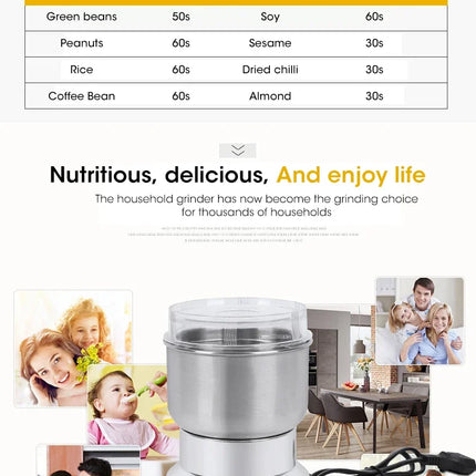 Mini Electric Grinder Household 300ml Ultrafine Baby Food Pulverizer Coffee Grinder Spice Pepper Grinder Grain Mill 2/4 Blades