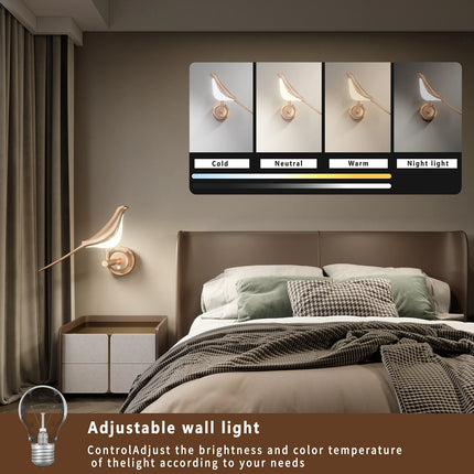 Nordic Golden Bird LED Wall Lamp