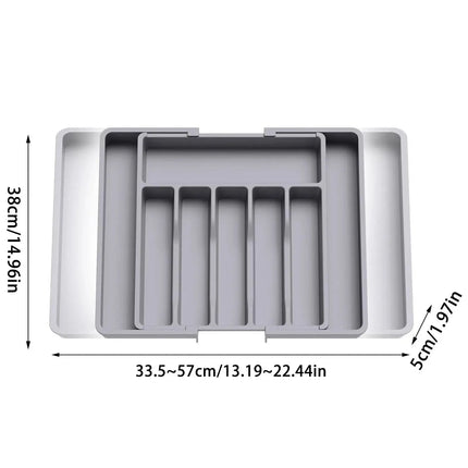 Silverware Drawer Organizer Expandable Utensil Tray for Kitchen Adjustable Flatware and Cutlery Holder Black Cutlery Organiser