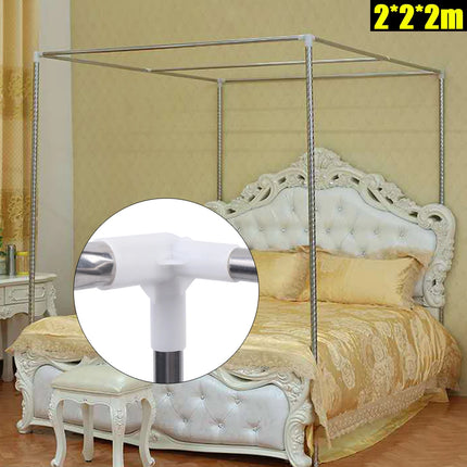 4 Corner Stainless Steel Bedding Canopy Frame Post Mosquito Netting Bracket Tool