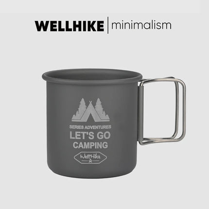 300ML Camping Water Cup Aluminium Alloy Hiking Mug Foldable Handle Travel Coffee Cup Ultra-Light Outdoor Kitchen Equipment