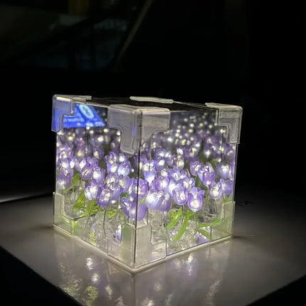 DIY Tulip Cube Mirror Night Light