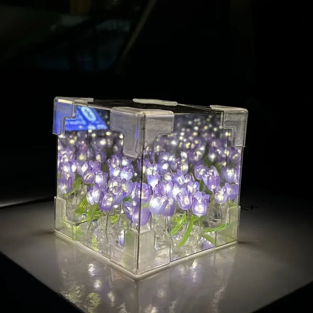 DIY Tulip Cube Mirror Night Light