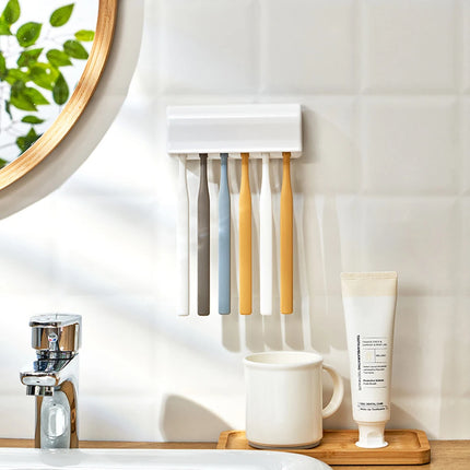 Wall-Mounted 6-Tooth Toothbrush Holder