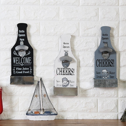 1Pc Kitchen Retro Beer Bottle Opener Rustic Cast Iron Creative Storage Box Bar Restaurant Wall Mounted
