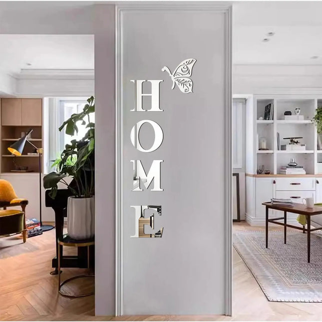3D Mirror Wall Sticker HOME Logo