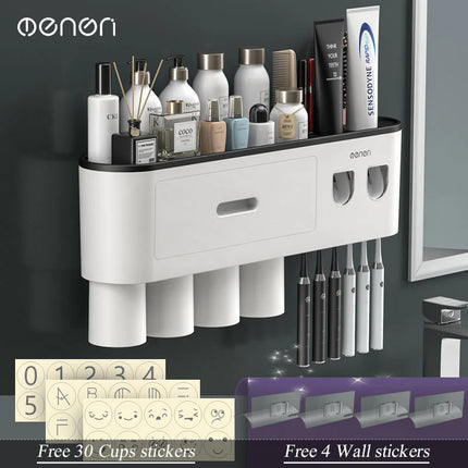 Magnetic Adsorption Inverted Toothbrush Holder