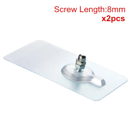 2pcs Heavy Duty No Drill Screw Stick-On Punch Nail Screw Strong Adhesive No Trace Bathroom Kitchen Nailless Wall Hook Screw Rods