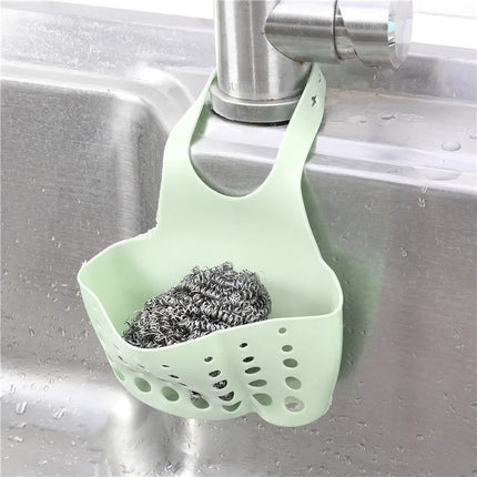 Hot Home Storage Drain Basket Kitchen Sink Holder Adjustable Soap Sponge Shlf Hanging Drain Basket Bag Kitchen Accessories