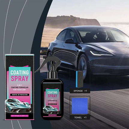 Car Coating Spray Hydrophobic Auto Glass Coating Agent Waterless Wash Car Refurbishment Brightening Waxing Polishing Spray