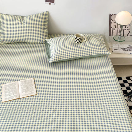 1PC Bed Sheet (Excluding Pillowcases), Soft and Comfortable Grid Bedding Sheet, Suitable for Bedrooms and Guestrooms