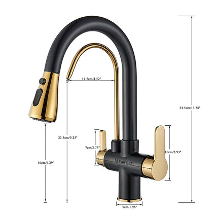 Smart Sensor Pure Water Kitchen Faucet 2 Models Spout Taps Deck Mount Daul Handle Filtered Cold Hot Water Mixer Washing Crane