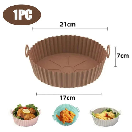 Air fryer Silicone Basket Reusable Container Accessories Oven Tray Pizza Fried Chicken Baking Mold Protector Kitchen Tool 2024