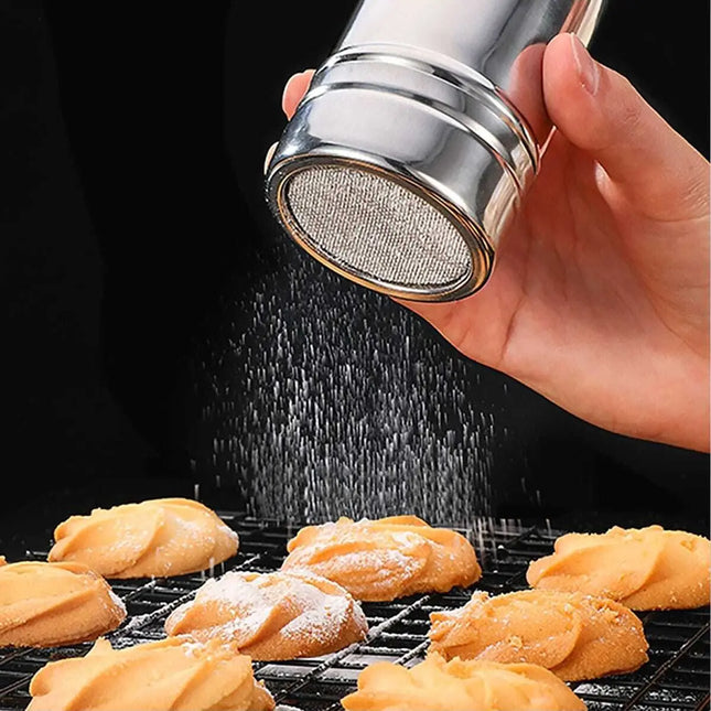 Silver Stainless Steel Mesh Tube Dusting Shaker