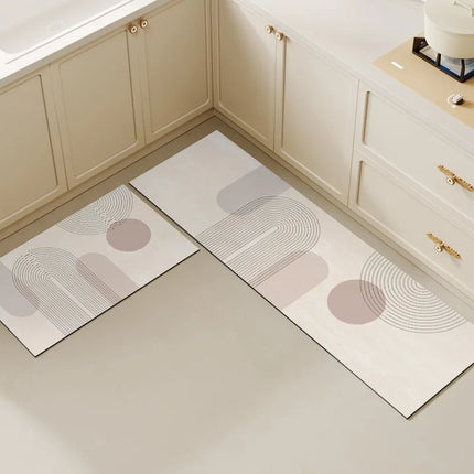 Kitchen Floor Mat Non-slip Oil-proof Carpet Pvc Leather Waterproof Foot Mats Wipeable No-clean Rug Long Strip Decoration Carpets
