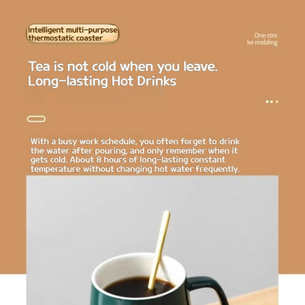 Electric Mug Warmer Heating Coaster 55°C for Coffee and Milk Tea Thermostatic Pad Heating Mat for Kitchen Use Beverage Heating