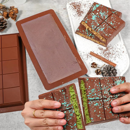 10 Grids Silicone Molding Chocolate Bar Mold Non-Stick Reusable Kitchen Deep Chocolate Mold Multipurpose Large Candy Molds