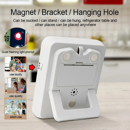 Digital Kitchen Timer 3 Channels Count UP/Down Timer 3 Levels Volume Alarm Clock  LCD Display Mute Flashing Timer for Studying