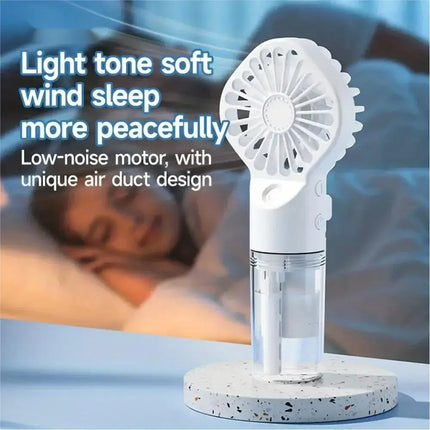 1pc Portable Handheld Spray Fan Water Spray Mist Fan Student Dormitory Mini Fan Summer Supplies Cooling Tools Outdoor Small Fan