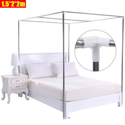 4 Corner Stainless Steel Bedding Canopy Frame Post Mosquito Netting Bracket Tool