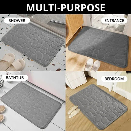 Embossed Fiber Anti-Slip Bathroom Pebble Floor Mat