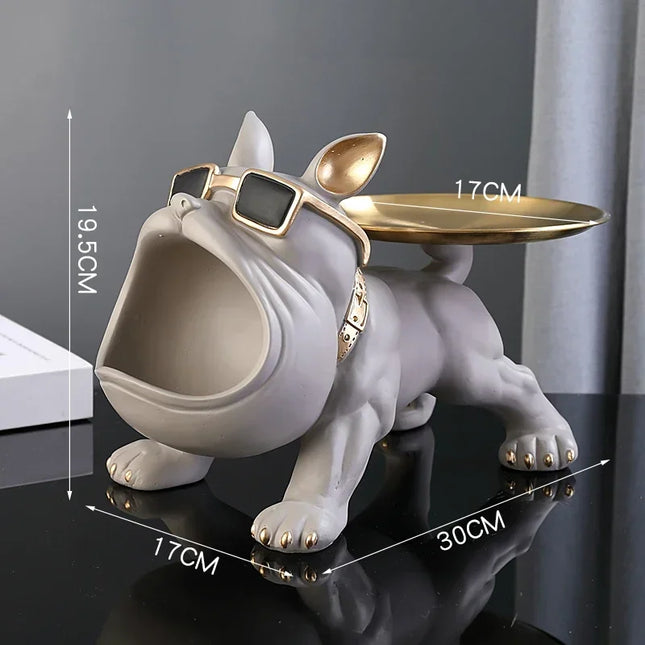 Bulldog Statue Storage Box