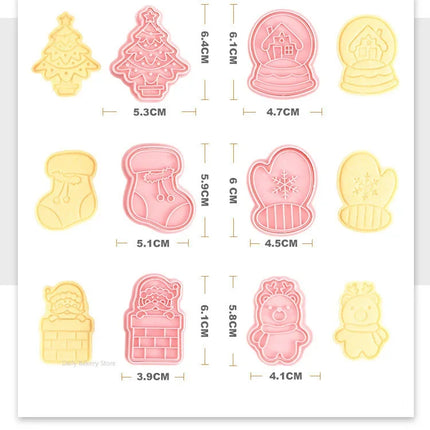 Multiple Sets DIY Cake Decorating Tools Christmas Cookie Cutters Cartoon Biscuit Mould DIY Fondant Mold Baking Tools for Kitchen