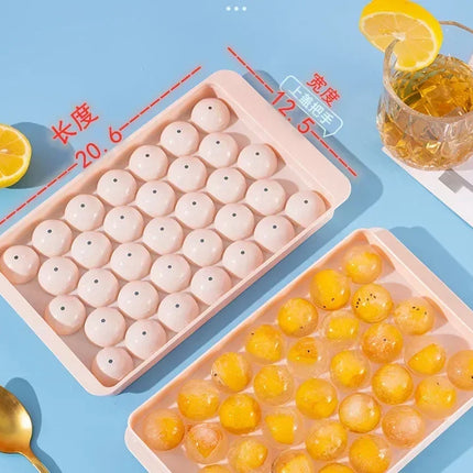 Round Ice Cube Tray with Lid Plastic Diamond Style 3D Ice Mold Refrigerator Spherical DIY Moulds Ice Ball Maker Kitchen Tools