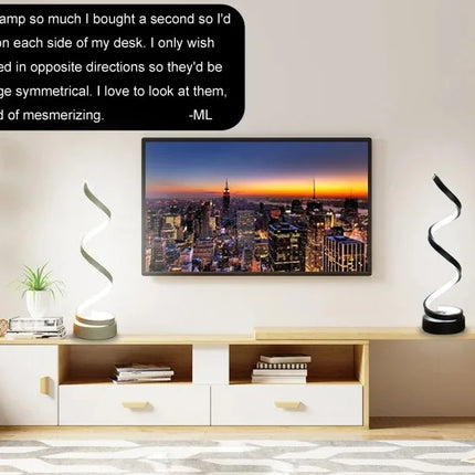 Table Lamps for Living Room,Modern Spiral Dimmable LED Table Lamp, Small Bedside Lamps, Nightstand Lamp for Bedroom Office Home