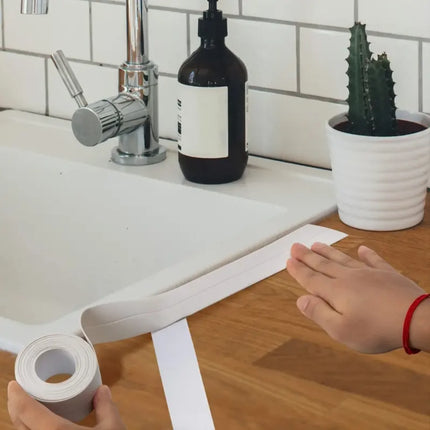 1 Roll of Waterproof White PVC Self-Adhesive Tape - Perfect for Bathroom, Sink & Kitchen - Super Strong Stickiness!