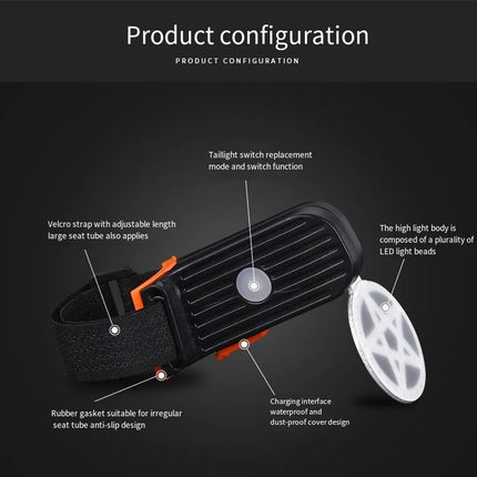 New Bicycle Taillight Cycling Lights Multi Lighting Modes USB Charging Led Flash Tail Rear Lights Bike Accessories