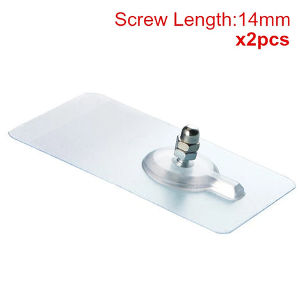 2pcs Heavy Duty No Drill Screw Stick-On Punch Nail Screw Strong Adhesive No Trace Bathroom Kitchen Nailless Wall Hook Screw Rods