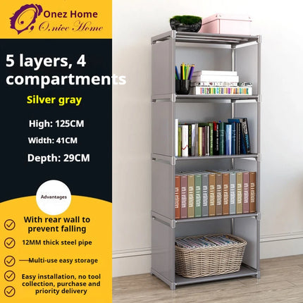 Simple Bookshelf Floor To Ceiling Dormitory Space Saving Home Storage Rack Wear-resistant Rack Multifunctional Storage Cabinet