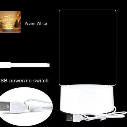 Creative LED Writing Board Lamp Acrylic Message Pad