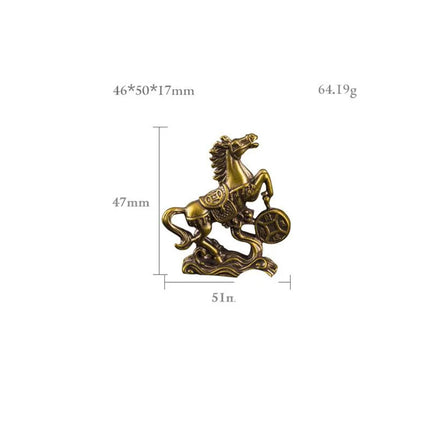 Brass Horse Step on Coins Lucky Statue