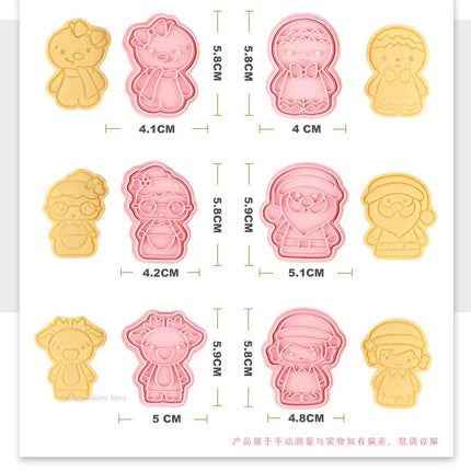 Multiple Sets DIY Cake Decorating Tools Christmas Cookie Cutters Cartoon Biscuit Mould DIY Fondant Mold Baking Tools for Kitchen
