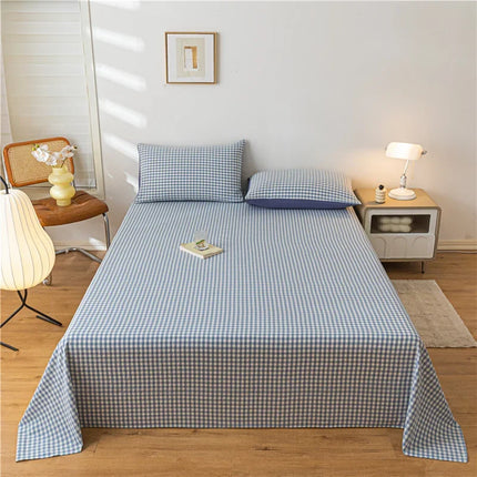 1PC Bed Sheet (Excluding Pillowcases), Soft and Comfortable Grid Bedding Sheet, Suitable for Bedrooms and Guestrooms