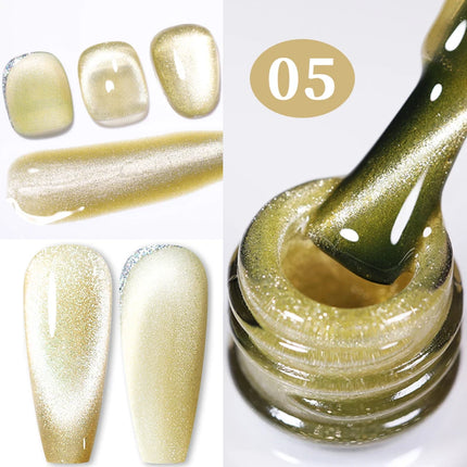BORN PRETTY 10ml Rainbow Purple Water Light Cat Magnetic Gel Nail Polish Shining Sliver-light Holographics Semi Permanent UV Gel