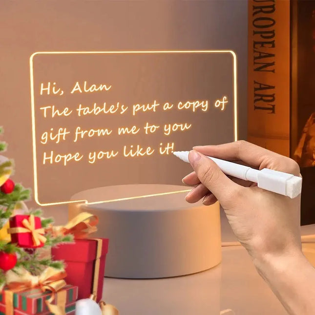 Creative LED Writing Board Lamp Acrylic Message Pad