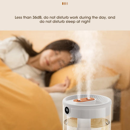 2L Cool Mist Double Spray Humidifier Atomizer Usb Night Light Home Mute Bedroom Office Night Light Digital Display Humidificador
