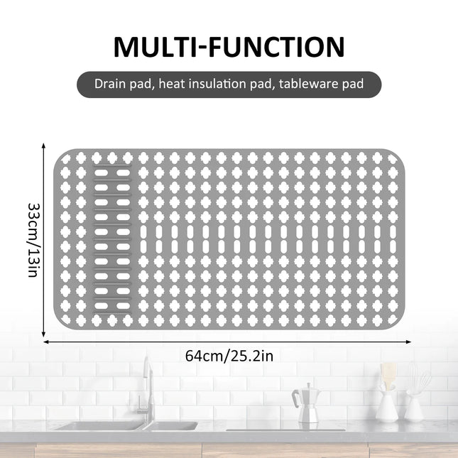 Silicone Sink Protector Non-slip Sink Mat for Bottom Heat-Resistant Grid Tableware Dish Drying Pad Draining Kitchen Accessories