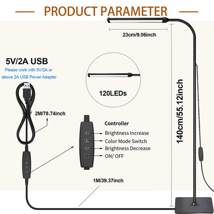 Adjustable Gooseneck Dimmable Reading Light