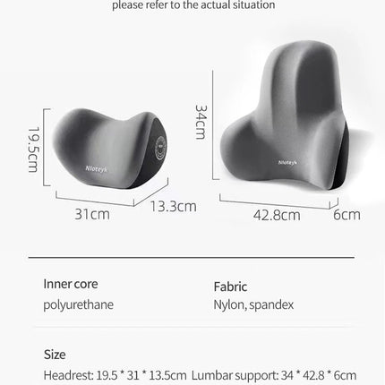 Car Neck Cushion Memory Foam Car Lumbar Support For Car Supplies Universal Neck Pillow Waist Cushion Car Seat Car Assesories