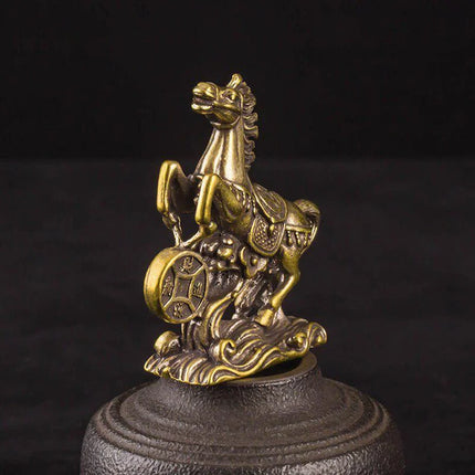 Brass Horse Step on Coins Lucky Statue