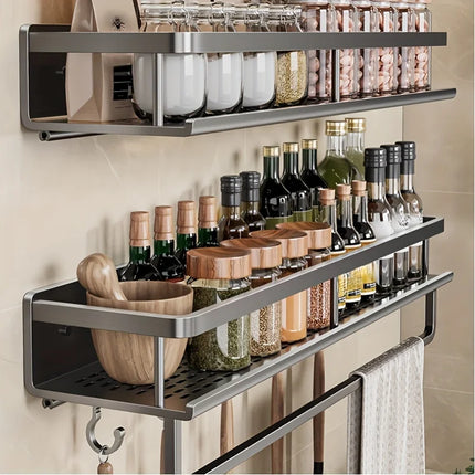 Aluminum Wall-Mounted Kitchen Spice Rack