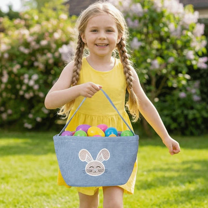 Cartoon Rabbit Storage Basket Wear-resistance Decorative Rabbit Egg Basket with Handle Large Capacity Happy Easter Handbag